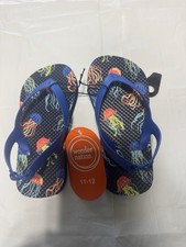 Wonder Nation Boys Flip Flop Sandals Sea Life Jellyfish Blue Size 11-12
