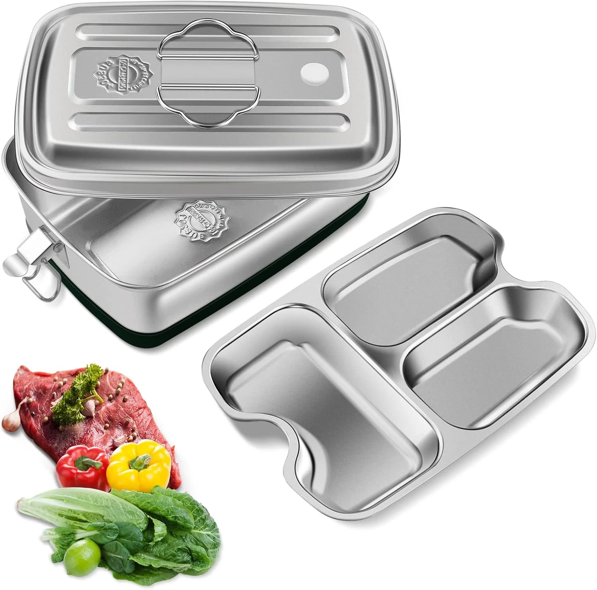 Pioneer out for Lunch Box in Acciaio Inox a Tenuta stagna, Inossidabile, Lucidato a Specchio, 800ml Capacity