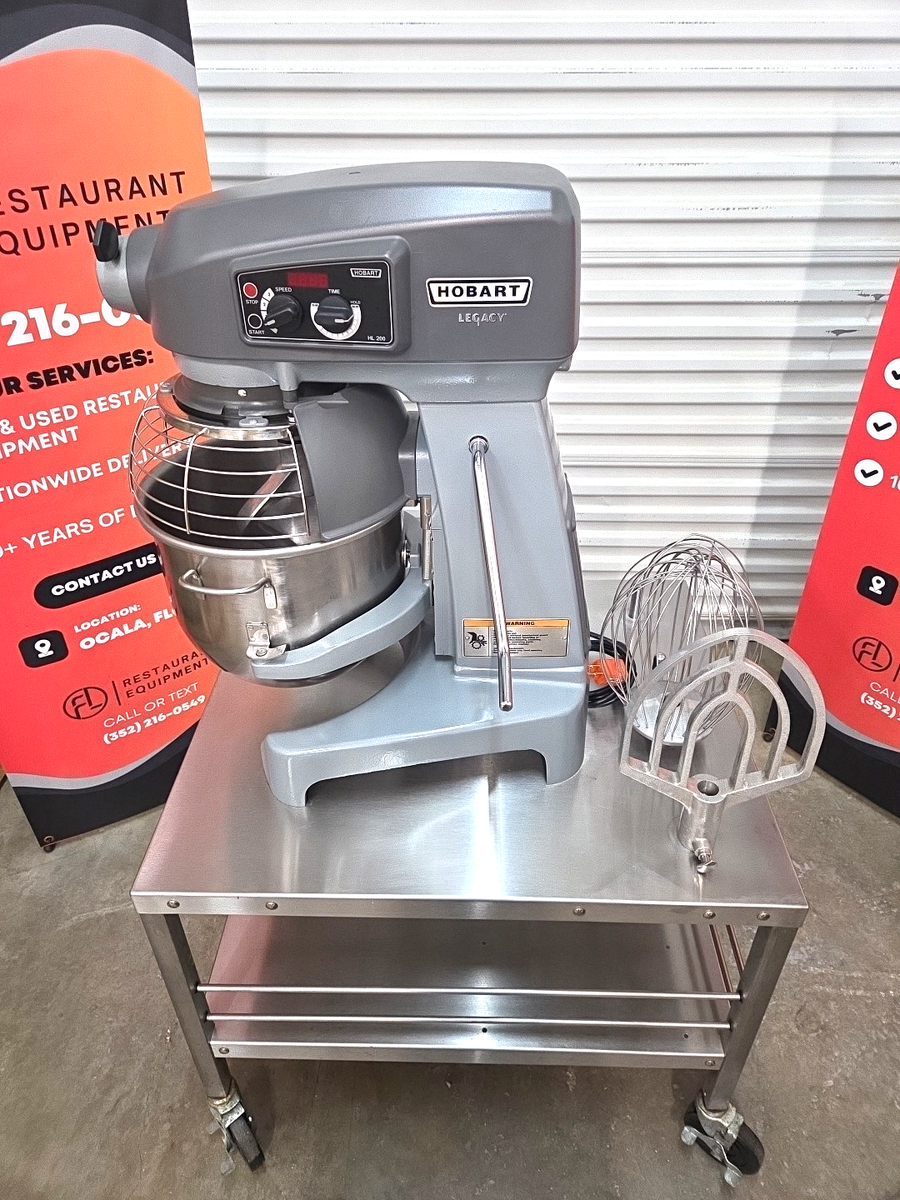 NEW HOBART 20QT HL200 Mixer W/ Bowl, Hook, Paddle, Whip, Table