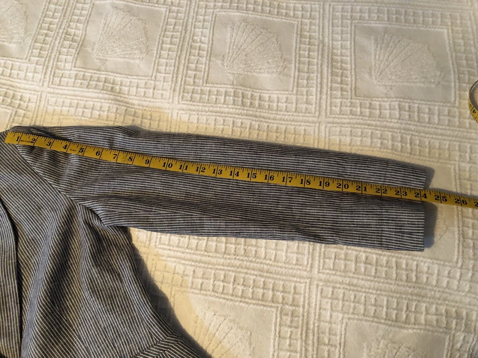 Blazer Antonio Melani Mezcla Lino Rayas Un Botón Talla 6 Foto 3 de 4