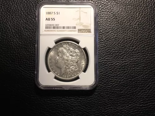 1887-S Morgan Dollar NGC AU 55 White Bright