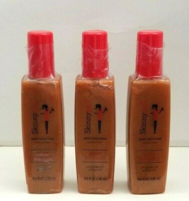 3 pk SKINNY GIRL Body Solution Body Shimmer with Jojoba Oil & Olive Oil 4.6  oz