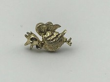 Crowing Rooster Chicken Lapel Pin Signed NEMO Vintage Small Clutch Back Unusual