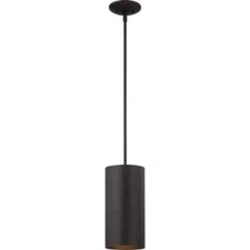 Volume Lighting Medium Black Aluminum Outdoor Cylinder Hanging Pendant Light