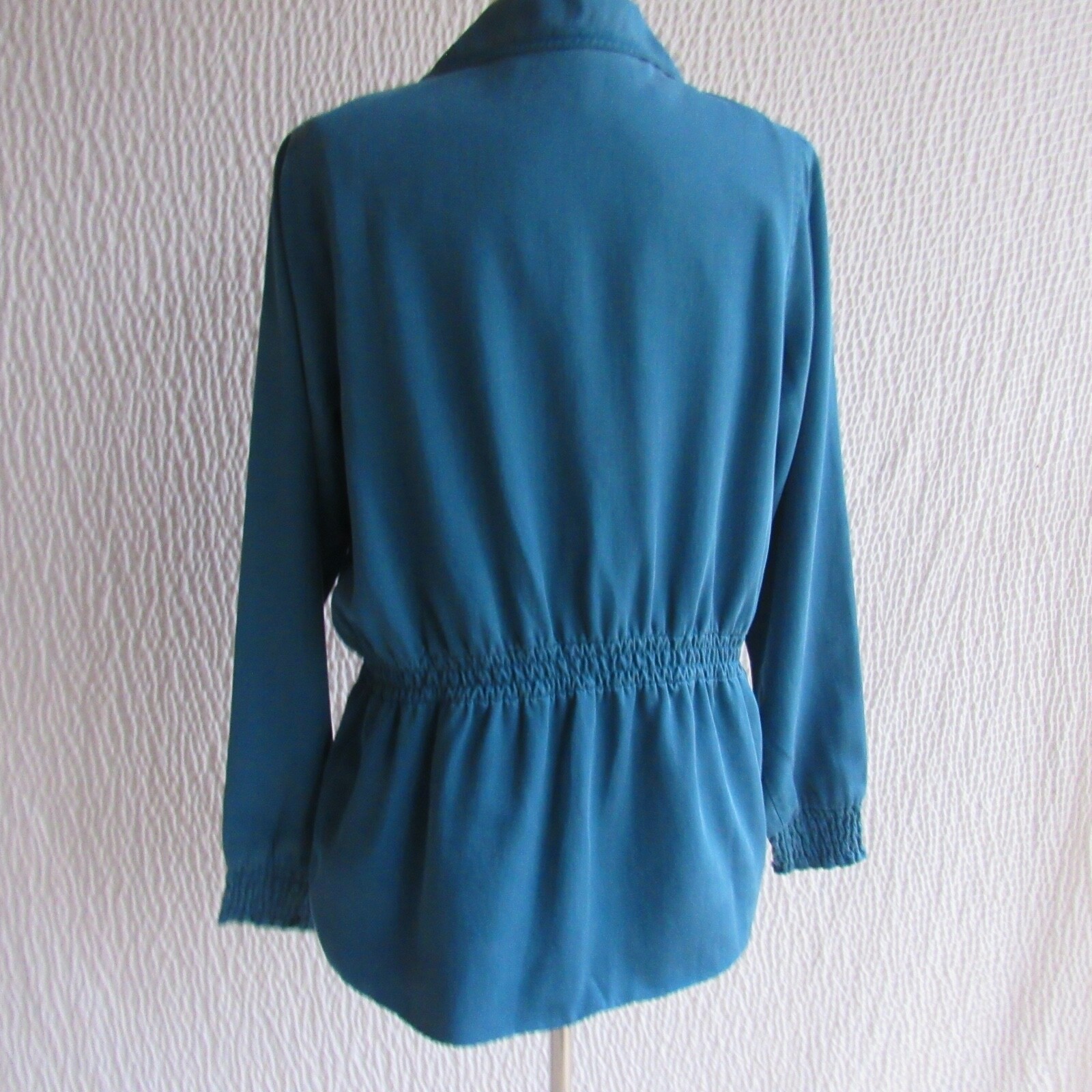 Solid Blue Jacket S Zips Brushed Soft Fabric Wome… - image 2