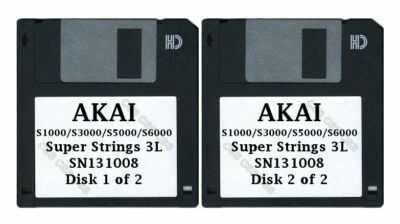 Akai S1000 / S5000 Set of Two Floppy Disks Super Strings 3L SN131008
