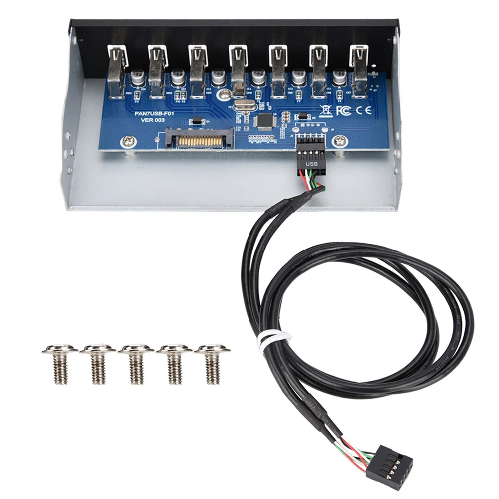 USB Hub Box Panel 7 Port USB2.0 Lossless Data Transmission USB Hub Drive Panel