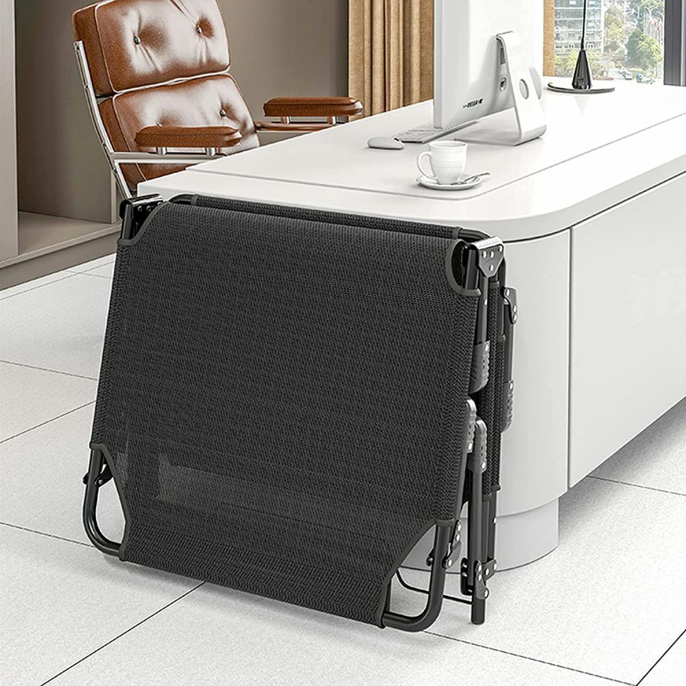 SLSY Folding Lounge Chair Bed Cot 4-Position Adjustable Patio Reclining With Pad