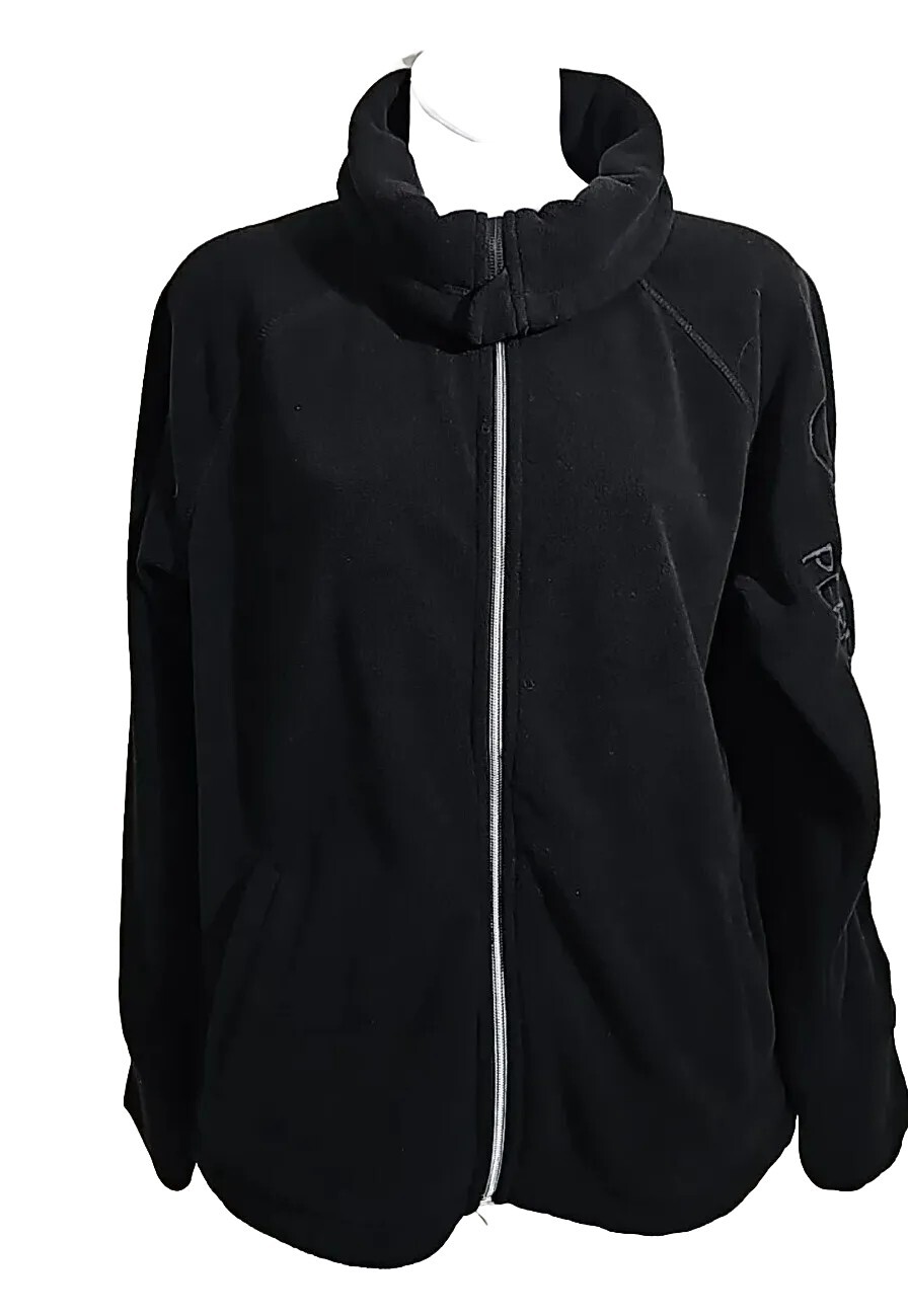 Calvin Klein Performance Fleece Jacket Women's Medium Black Full Zip