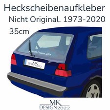 Das "Nicht Original" Aufkleber passend f&uuml;r VW Golf Polo Passat Heckscheibe 35cm