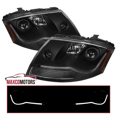 Black Projector Headlights Fits 1999-2006 Audi TT LED Tube+Built-in Fog Lamp L+R