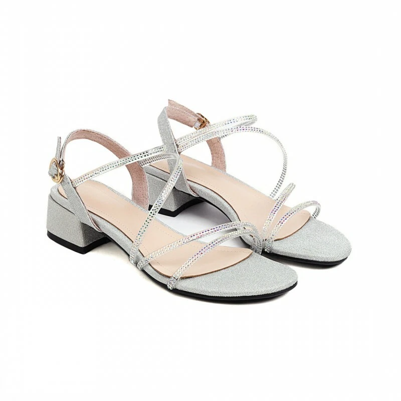 Low heel sale rhinestone sandals