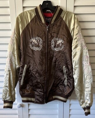 Shoot One Sukajan Large Jacket Brown Pink Dragon Embroidery Para Trooper 