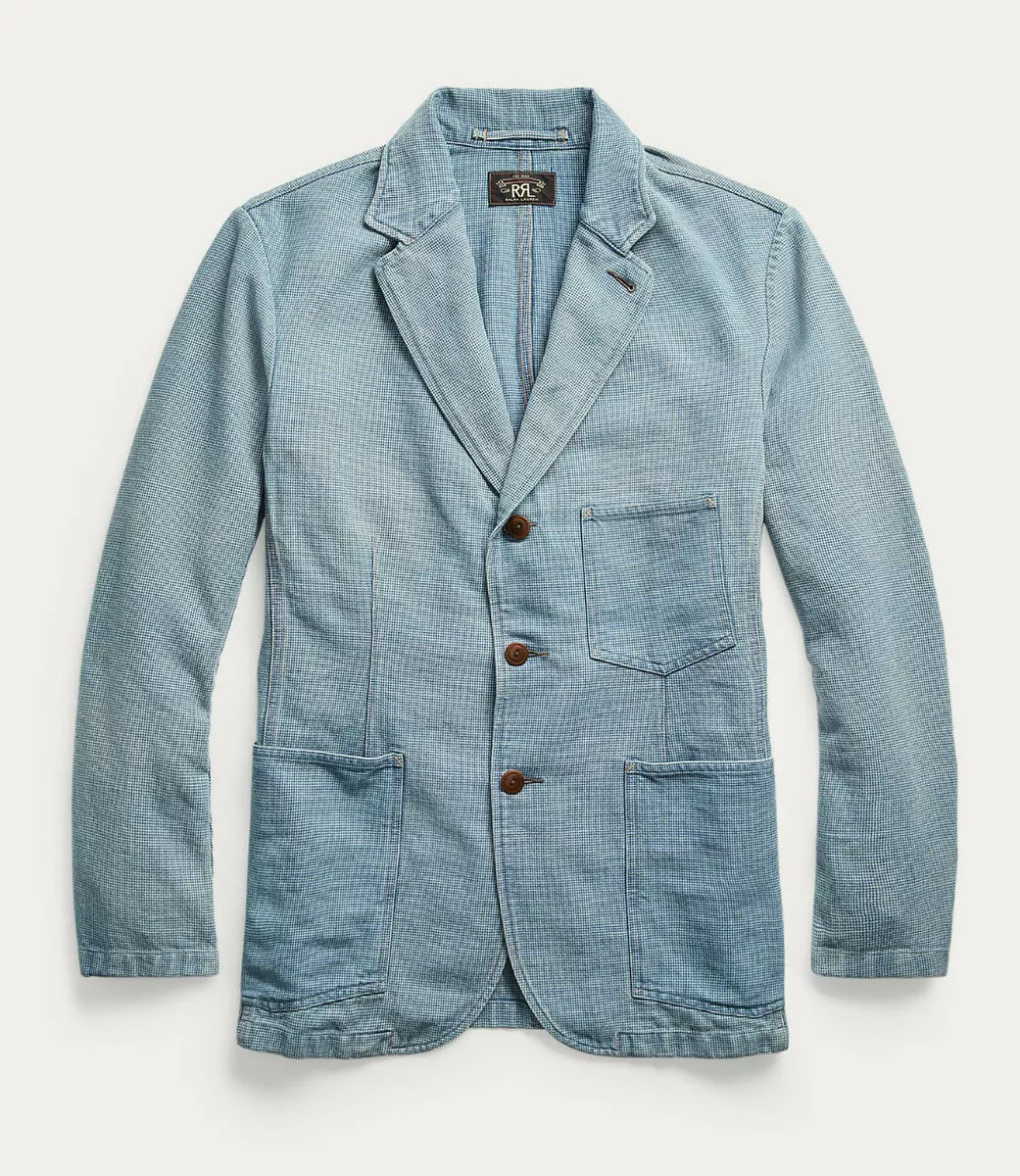 Ralph Lauren RRL Japanese Cotton Indigo Twill Sport Coat Jacket Blazer New $690