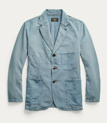Ralph Lauren RRL Japanese Cotton Indigo Twill Sport Coat Jacket Blazer New  $690 | eBay