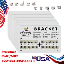 Dental Q Spherical Orthodontic Brackets Self-Ligating ROTH.022 Hooks 345 USA