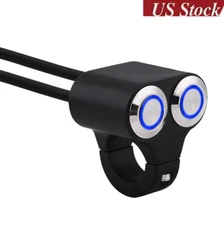7/8'' Motorcycle Handlebar Headlight Fog Spot Light Dual on off Switch 12V 22mm 