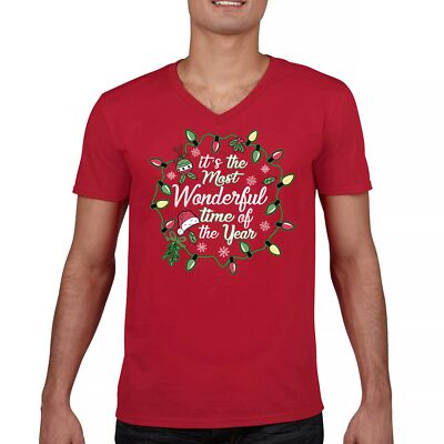 It's The Most Wonderful Time Of The Year V-Neck T-shirt Christmas Jolly Tee