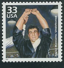 Scott #3187-k...33 Cent ... Celebrate...1950s...Rocky Marciano...3 Stamps