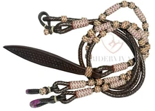 Romal Reins Brown, 10 plait Romal Reins Oklahoma Style,Regular 55" Romal Reins,