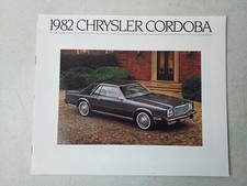Vintage 1982 Chrysler Cordoba Sedan Car Cabriolet Brochure Catalog 11" x 9"