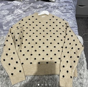H M Light Brown Polka Dot Jumper Size S Ebay H M Light Brown Polka Dot Jumper Size S Ebay