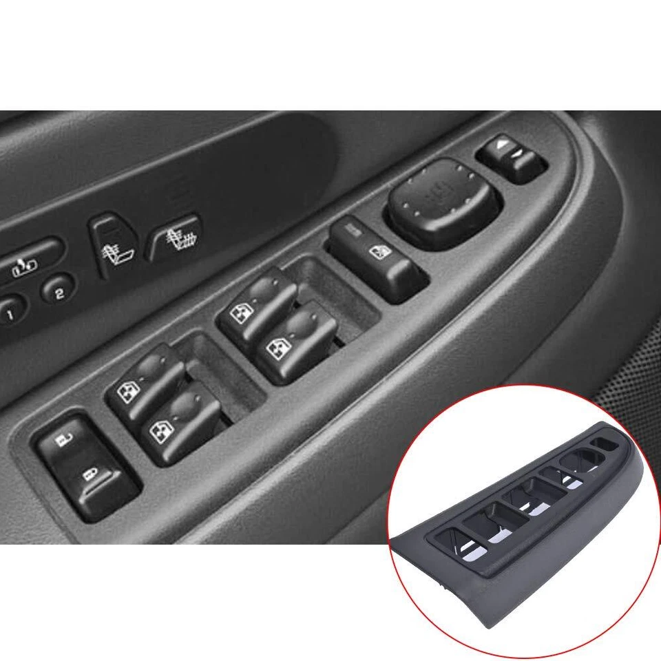 Interruptor y bisel de ventana eléctrica Master para conductor Silverado Sierra 03-07 doble cabina Foto 2 de 4