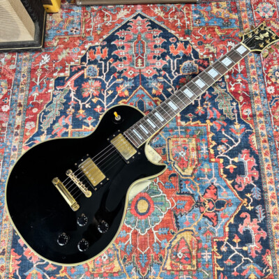 Burny RLC70 Les Paul Custom Style Black Beauty w/VH1 Pickups MIJ