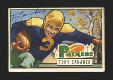 1951 BOWMAN 90 TONY CANADEO AUTOGRAPHED HQ SIGNED OBTAINED IN PERSON VG-EX CARD 