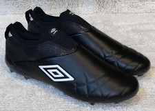 UMBRO Medusae III Elite FG Black White Leather Soccer Cleats NEW Mens Sz 8 10.5