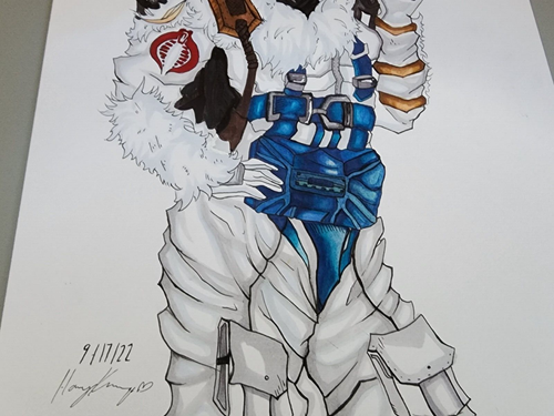 GI Joe Cobra Serpiente de Nieve Mujer Color Original Dibujo ARTE ORIGINAL - Imagen 5 de 7