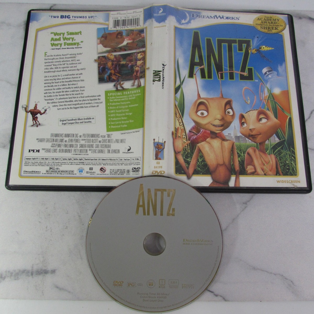 Antz Movie DVD Dreamworks, 1998 Jennifer Lopez, Sharon Stone