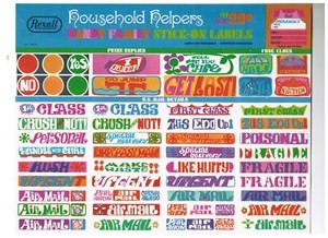 2 Rexall Pharmacy Drug Store 47 1960's Groovy Household Family Stickers Labels