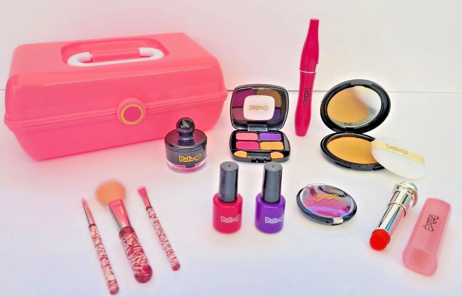 Pickwoo Pretend Play Cosmetic Makeup Toy Set Kit + Makeup Box