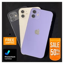 Apple iPhone 12 64GB/128GB - Black/Purple 5G Unlocked Verizon/T-Mobile Good