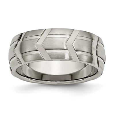 Stechbeitel Titan gebürstet und poliert 8 mm Band S:10; Damen & Herren