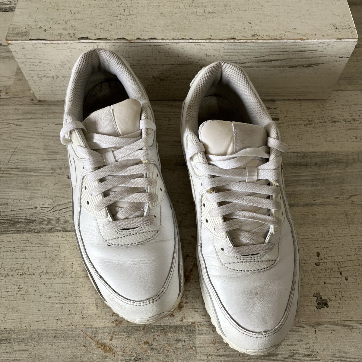 Nike Air Max 90 Leather Triple White 2022 CZ5594-100 Size