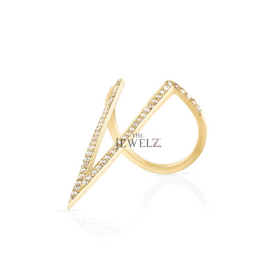 14K Gold 0,28 ct VS/F-G Diamant V-Form Ringgröße - 3 bis 8 US - The Jewelz