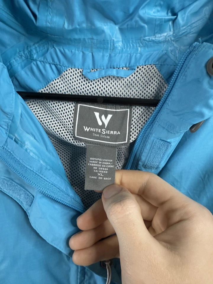 Chaqueta Sierra Blanca Para Hombre XL Azul Cortavientos Chaqueta con Capucha a Presión Completa Foto 3 de 4