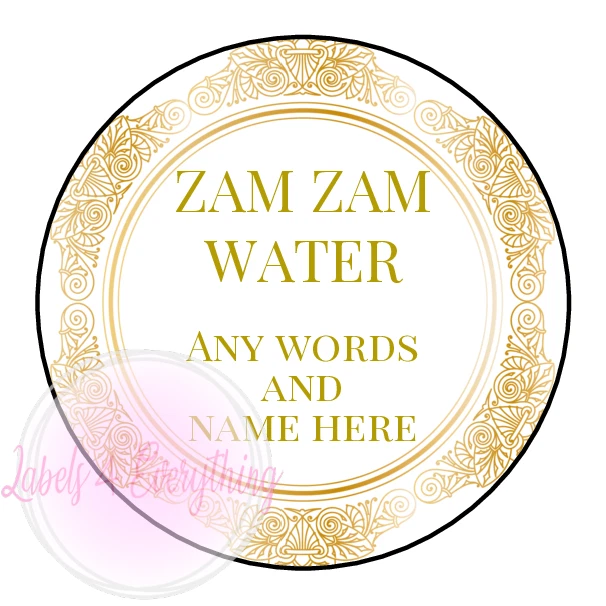LABELS4EVERYTHING Personalised Zam Zam Water Stickers Party Eid Umrah ZamZam Mubarak Labels Gift 8