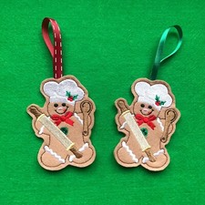 Festive Felt Gingerbread Decoration Christmas Baker Man Hanging Tree Ornament