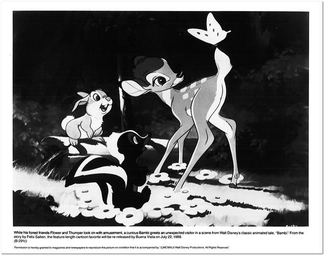 BAMBI - R88 - Four (4) original 8x10 Glossy Stills Photos - B&W