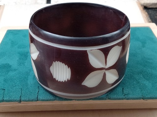 Wide Cuff Style Vintage plastic Bangle Bracelet: App. 9" Interior Circumference - Picture 3 of 8
