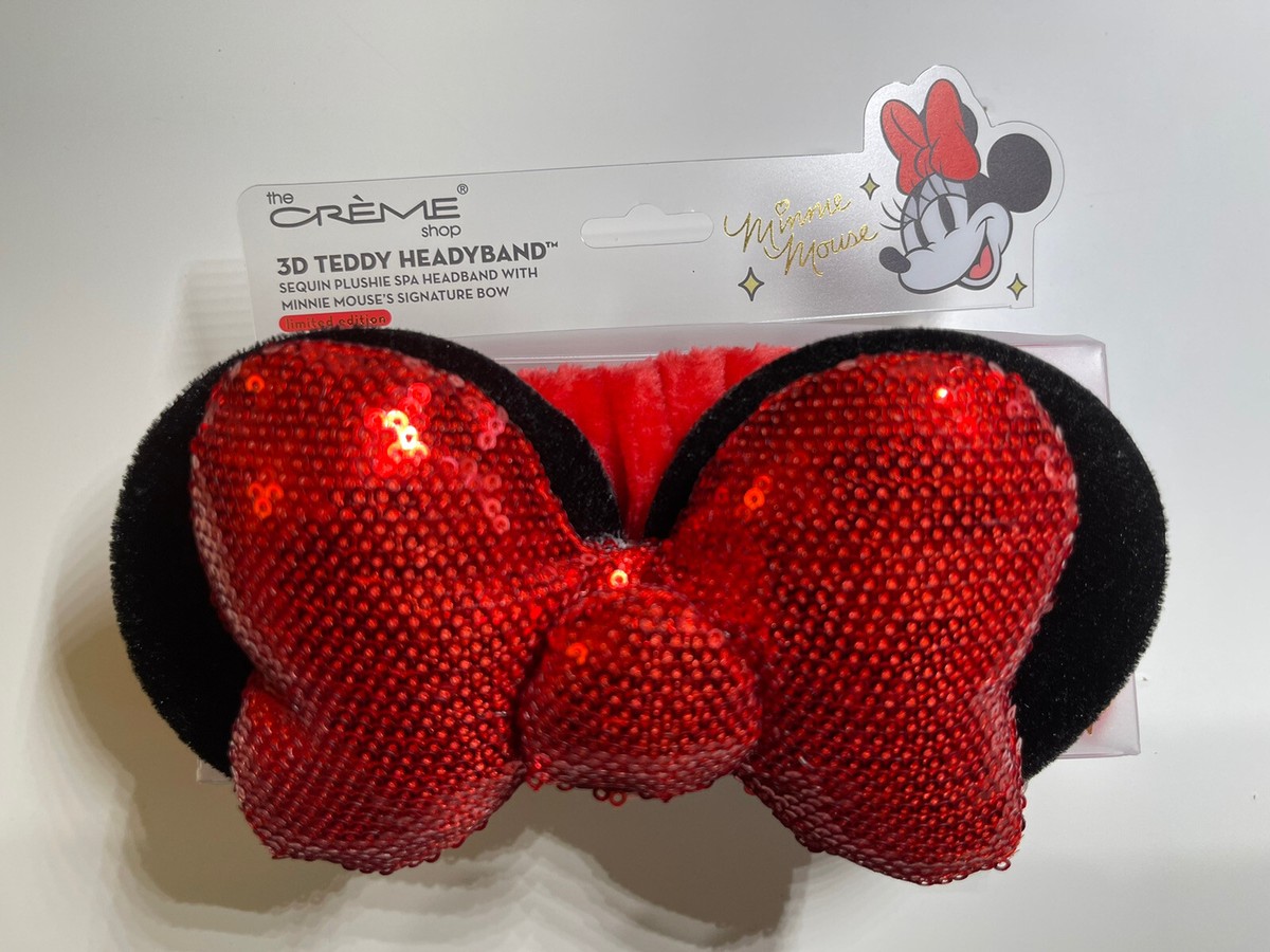 New Minnie Mouse Spa Headband with red sequins 3D Bow Plush  display picture 2