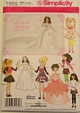10-1/2, 11-1/2 and 12-1/2 Inch Doll Clothes Pattern Simplicity 1955 NIP