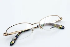 MARCHON NYC WALDORF 710 Gold 51-17-135 Half Rimless Frames Flex Hinges L535