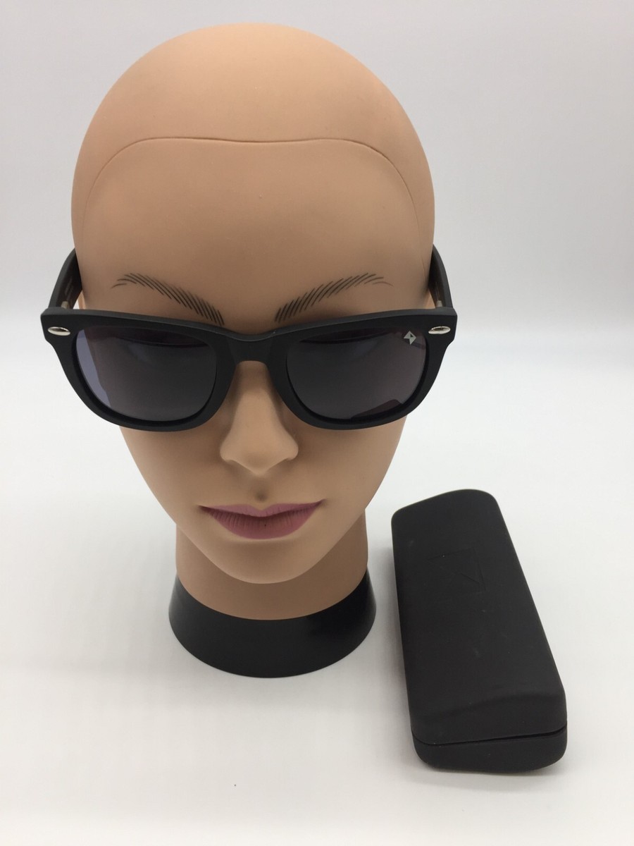 William Painter Matte Black Unisex Sunglasses Blue Lens