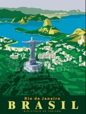 Rio De Jeneiro Brasil Travel Poster Print  Reproduction Giclee Print 11x17