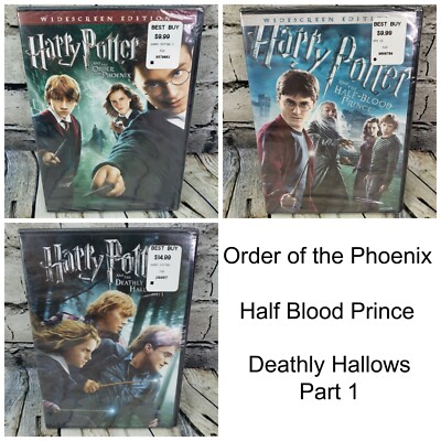 Harry Potter DVD Lot Order of the Phoenix Half Blood Prince Deathly Hallows pt.1