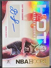 2021-22 NBA Hoops Day'Ron Sharpe Hot Signatures Rookies Gold #HSR-DS Nets RC
